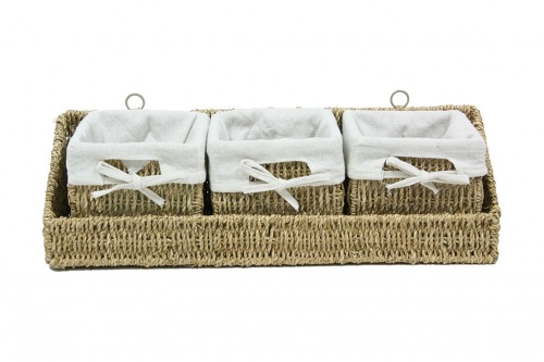 Tray with natural baskets