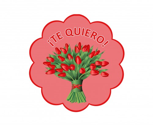 Stickers love - bouquet de tulipes