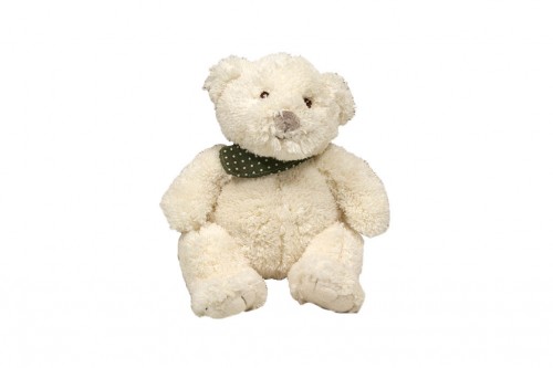 White teddy bear with scarf