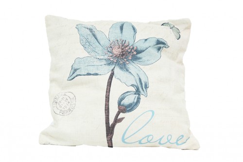 bluish flower cushion