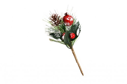 Branche décorative de houx et de pin
