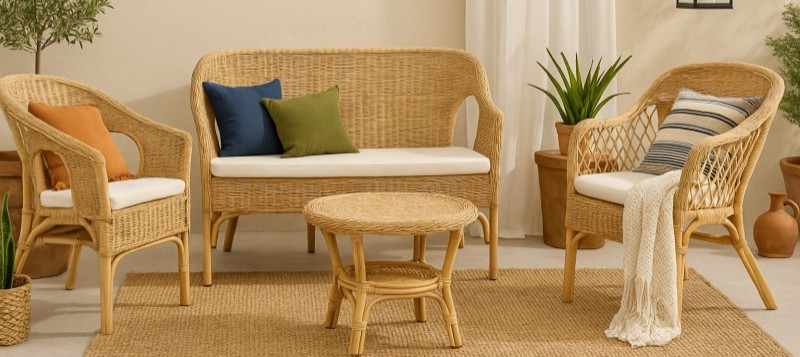 Cómo combinar muebles de terraza de fibras naturales con otros estilos