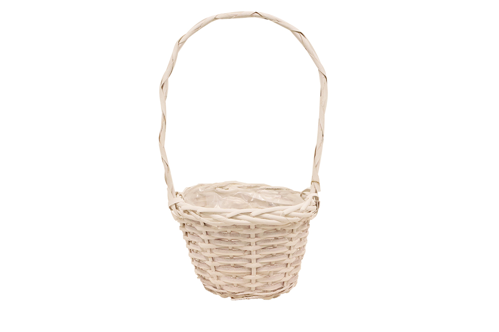 Cesta blanca satinada