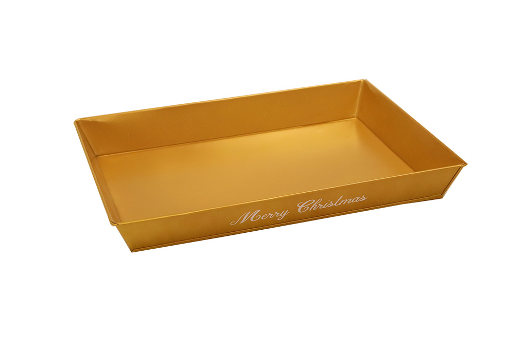 Bandeja dorada rectangular