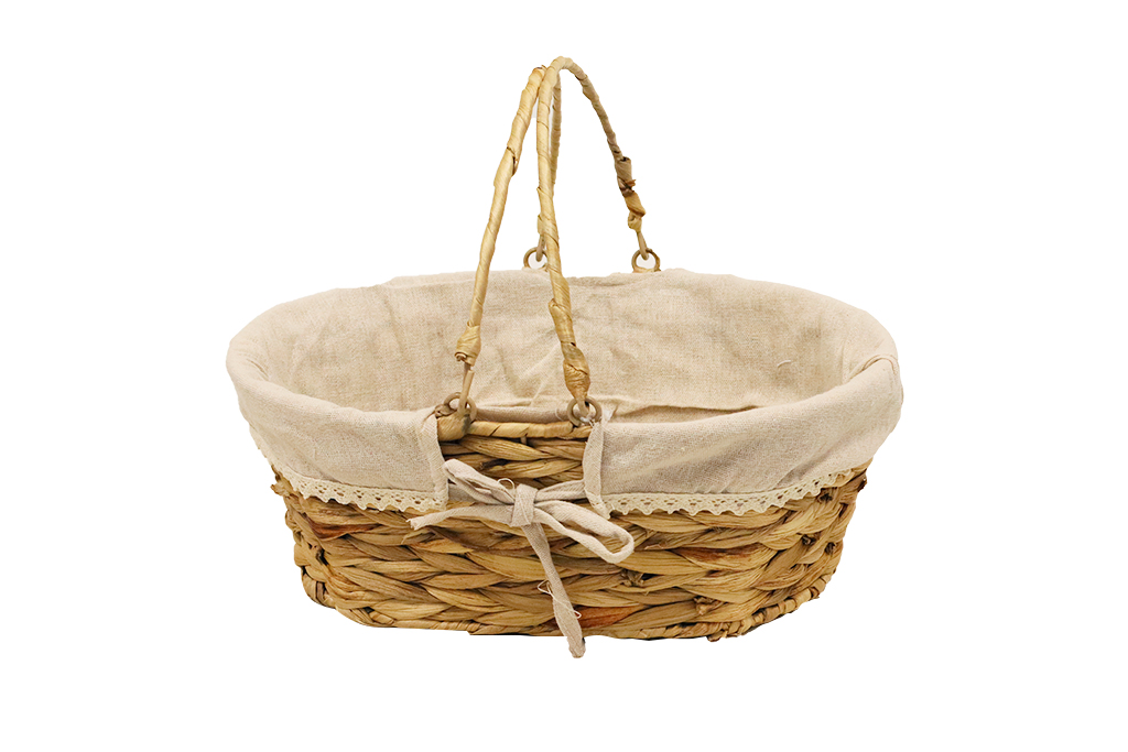Cesta mimbre con tela