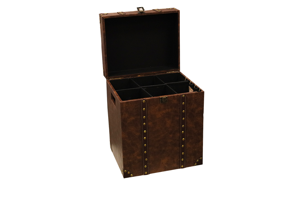 Botellero caja marron - 6 botellas