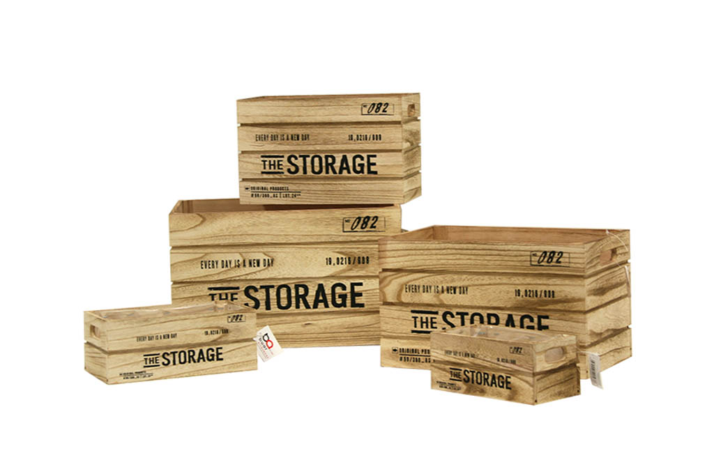 Lot de 5 caisses en bois 