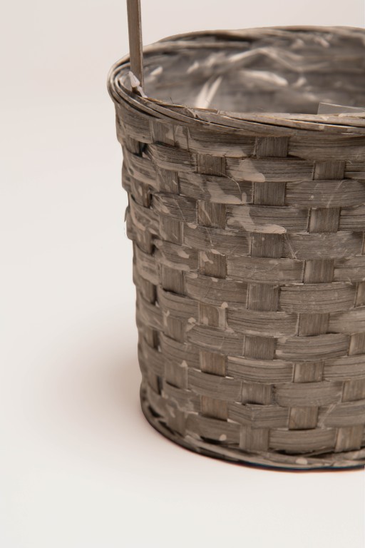 Cesta gris patinada 17cm