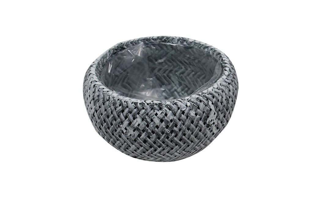 Gray Round Planter