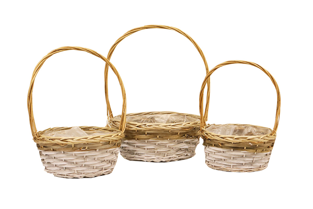 Panier rond en osier (lot de 3)