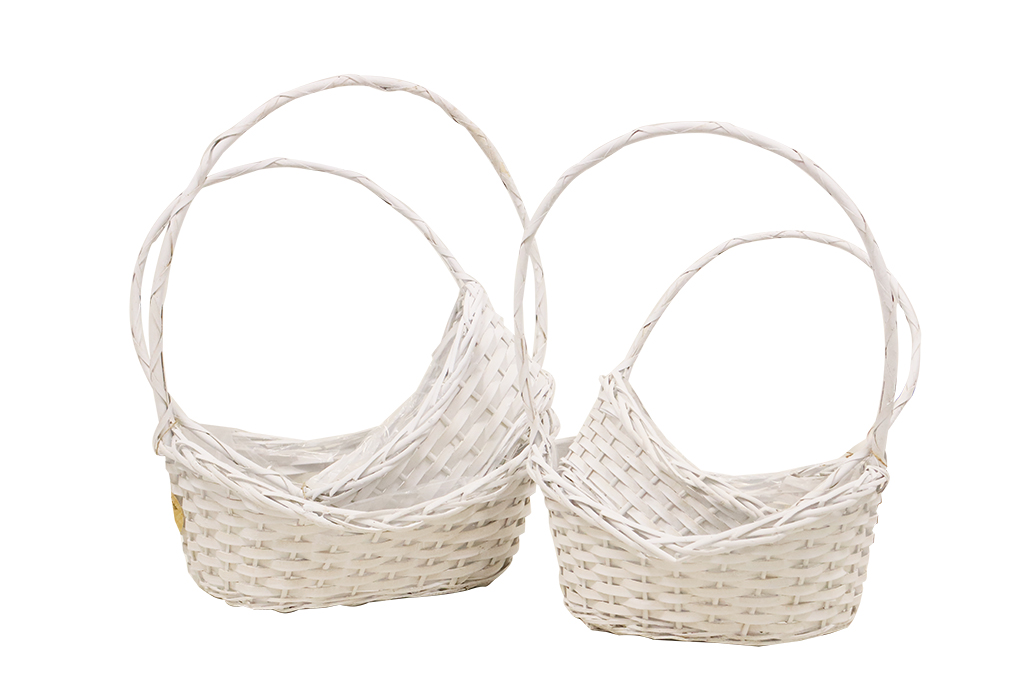 Cesta mimbre blanca s/4