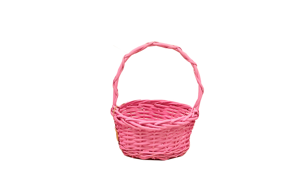 Cesta mimbre rosa