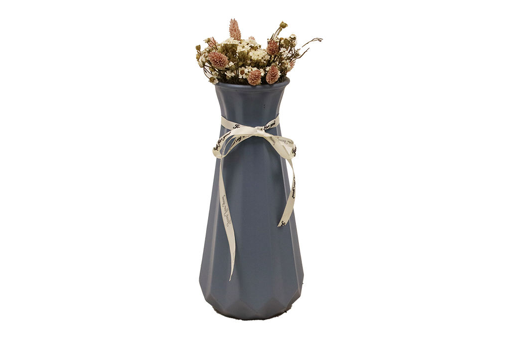 Jarron de cristal opaco azul 30cm