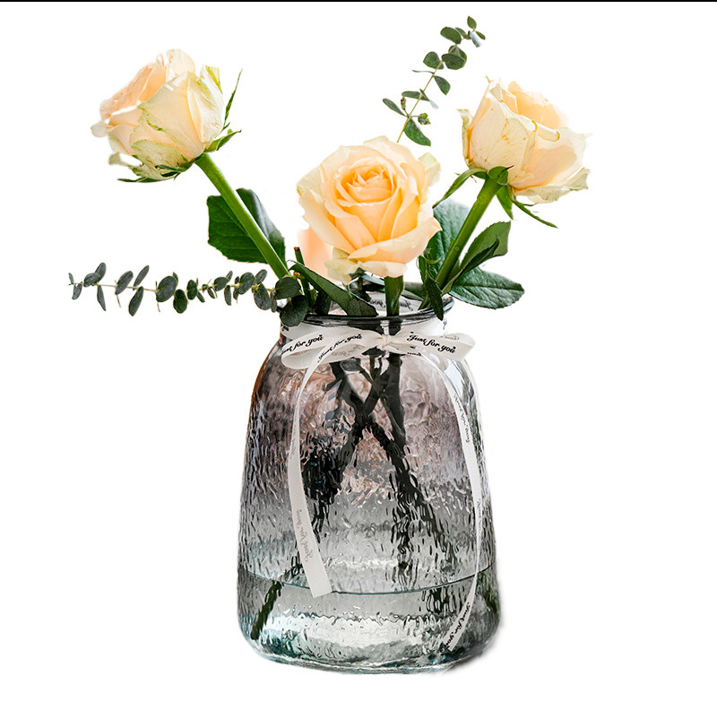 Grey glass vase