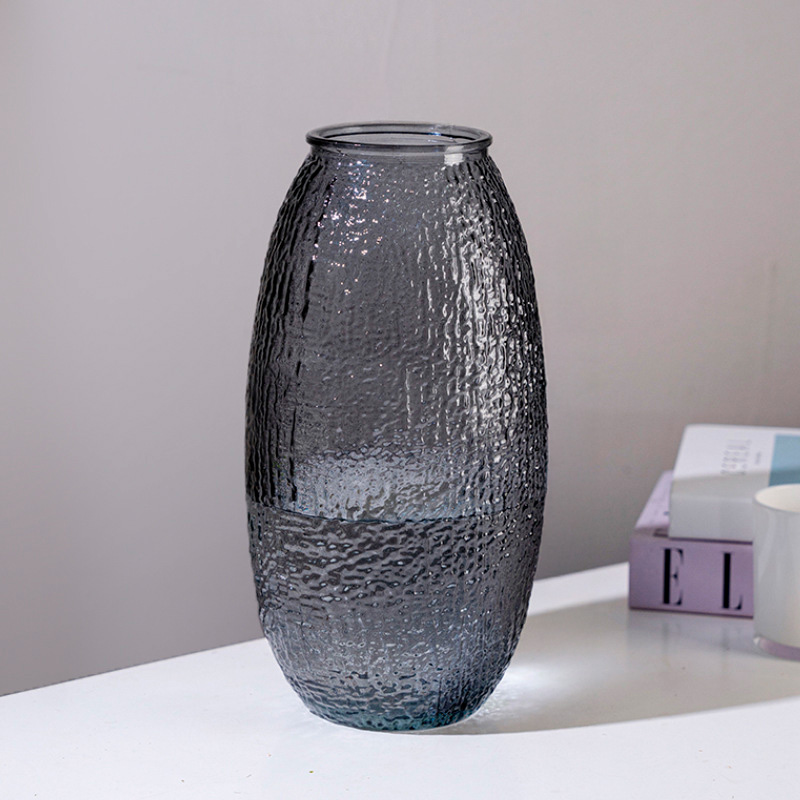 Rustic Gray Glass Vase