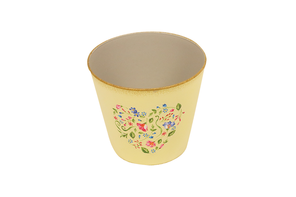 Macetero amarillo corazón