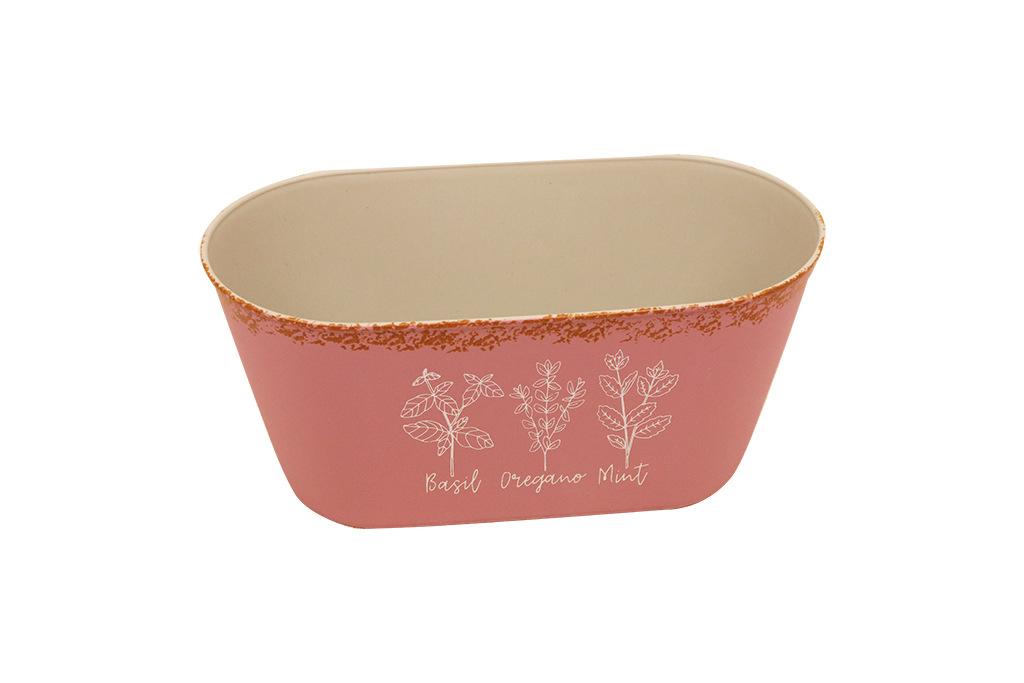 Macetero rosa flores