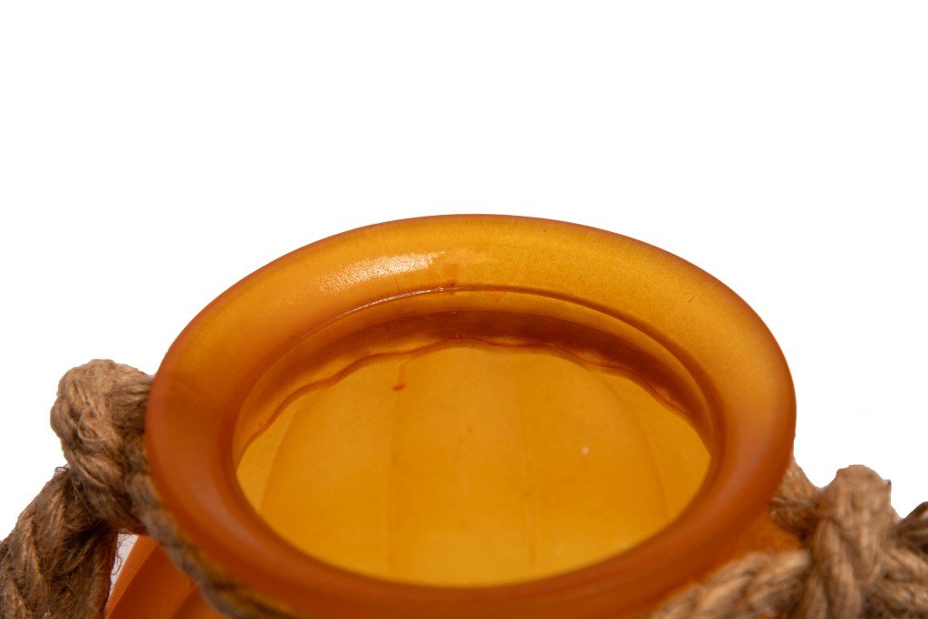 Jarron naranja con asa cuerda