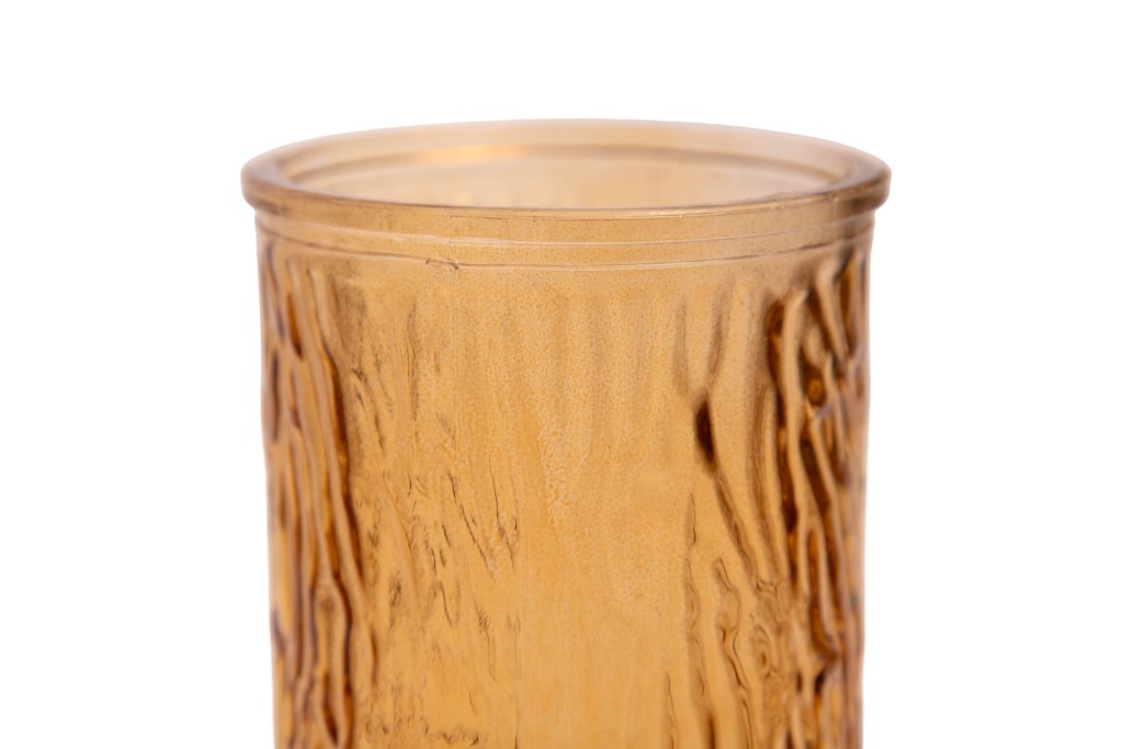 Jarrón naranja con relieve