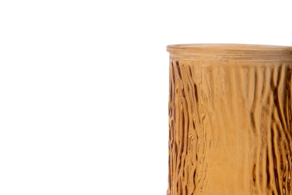 Jarrón naranja con relieve