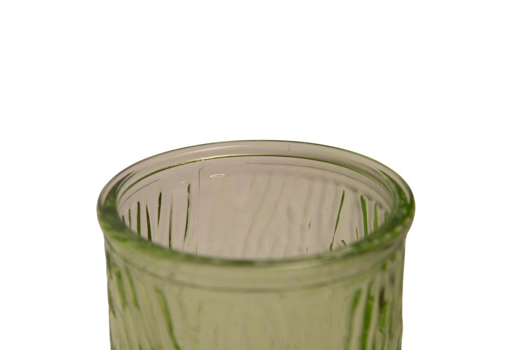 Jarrón verde con relieve