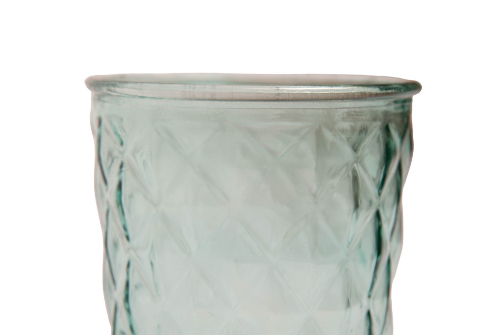 Jarrón azul con relieve