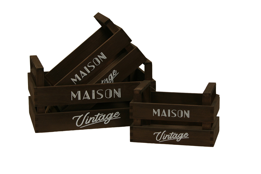 Caja de madera maison s/3