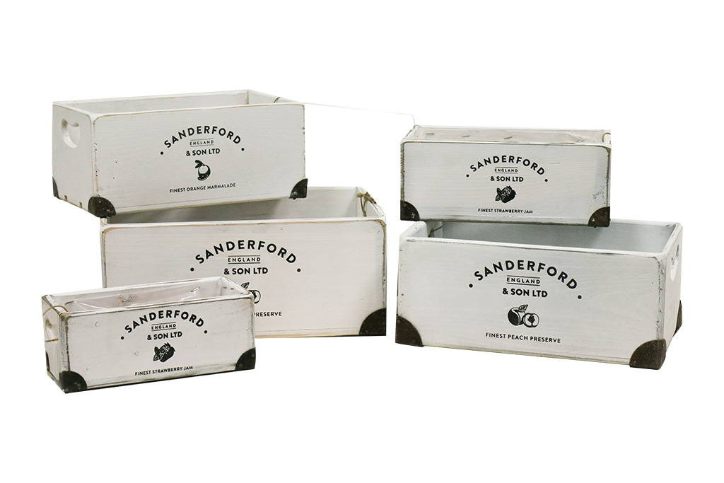 Cajas de madera blanca s/5
