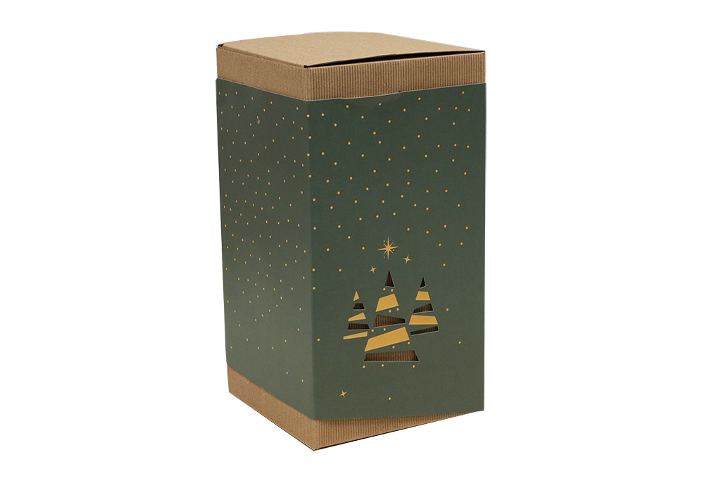 Caja de carton arbol de navidad