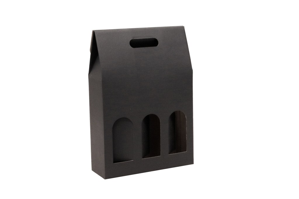 Botellero de carton para tres botellas