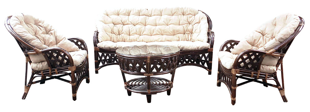 Copacabana set - sillones y mesa de ratan s/3