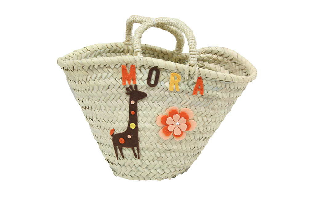 Bolso capazo de esparto y palma con asas a los lados de color natural. Buar Artesanos