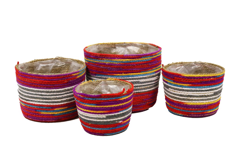 Macetero seagrass multicolor s/4