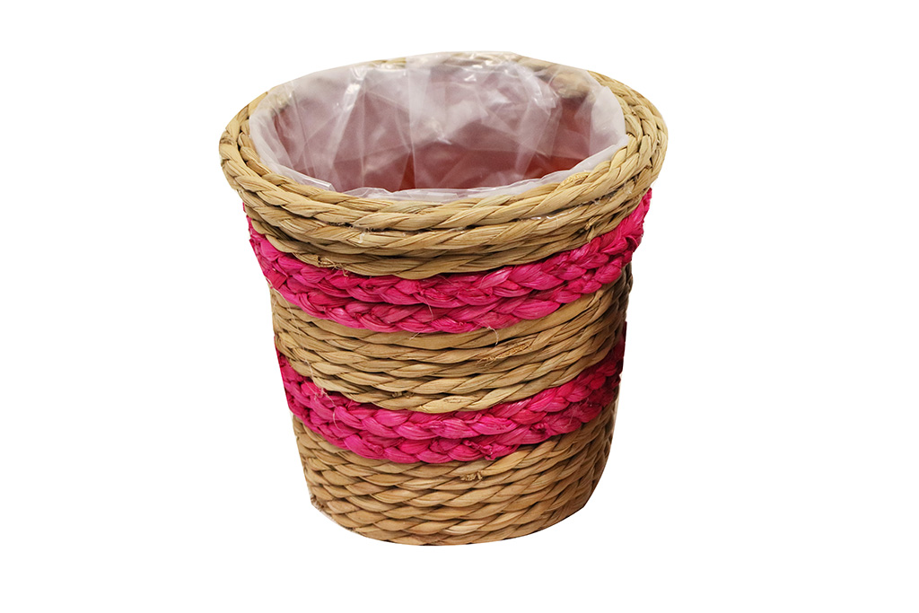 Macetero seagrass rosa