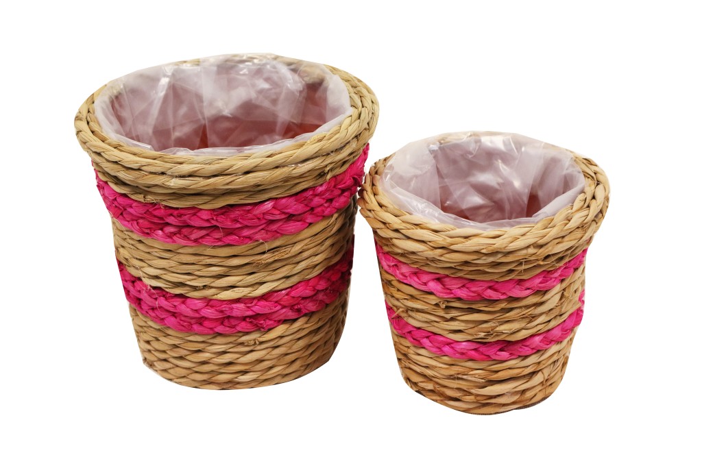 Macetero rosa seagrass s/2