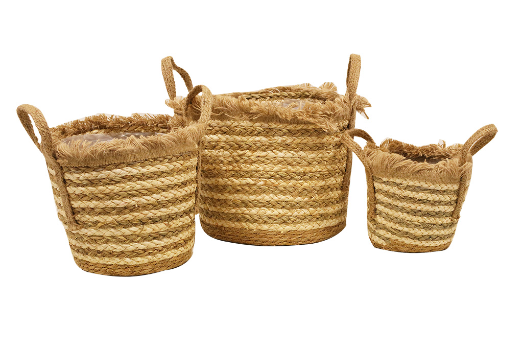 Macetero seagrass con rayas s/3