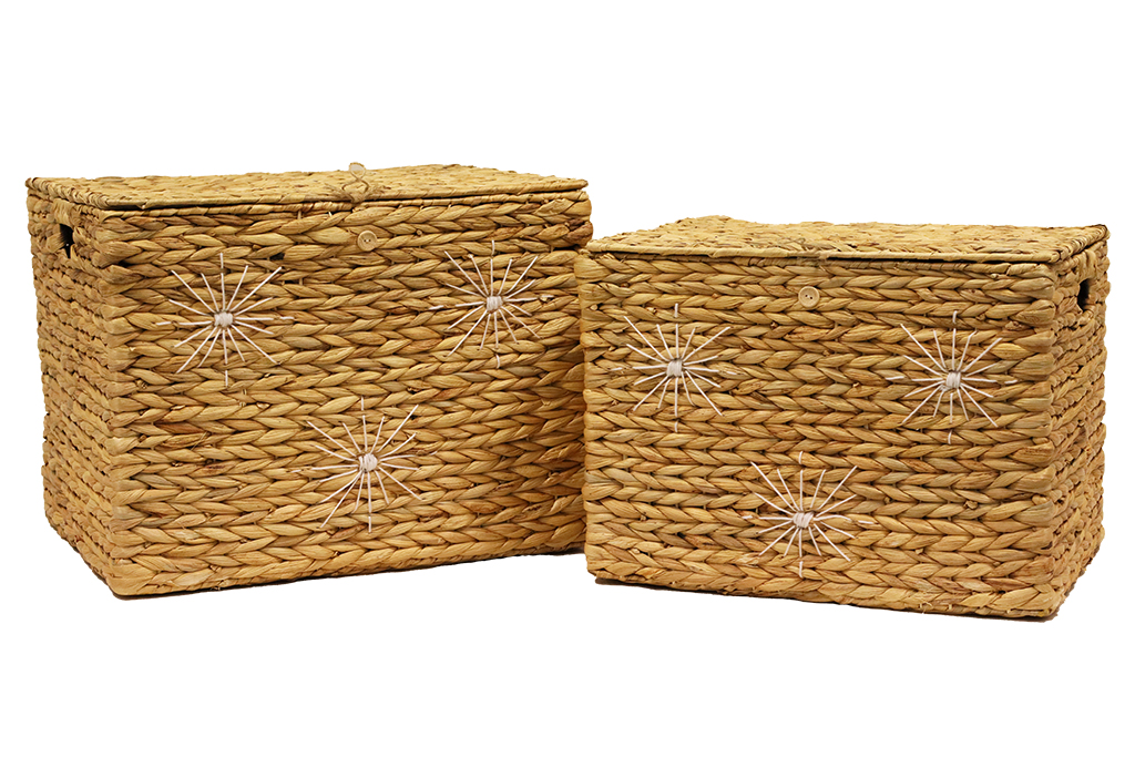 Baules con decoracion estrellas agua de jacinto s/2