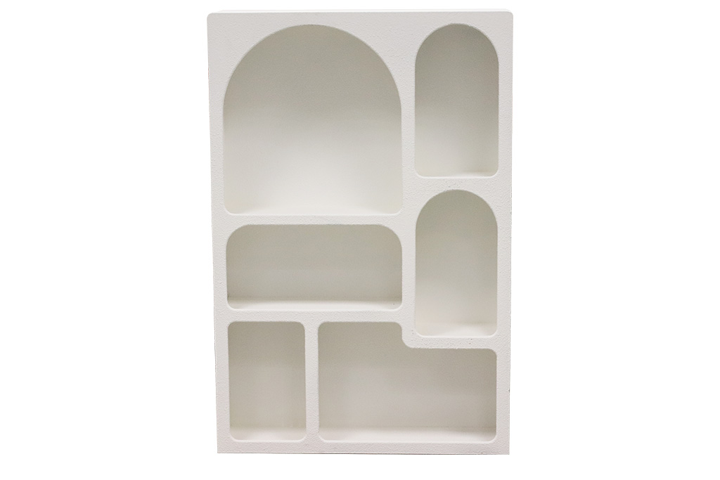 Estanteria de madera blanca seis compartimentos