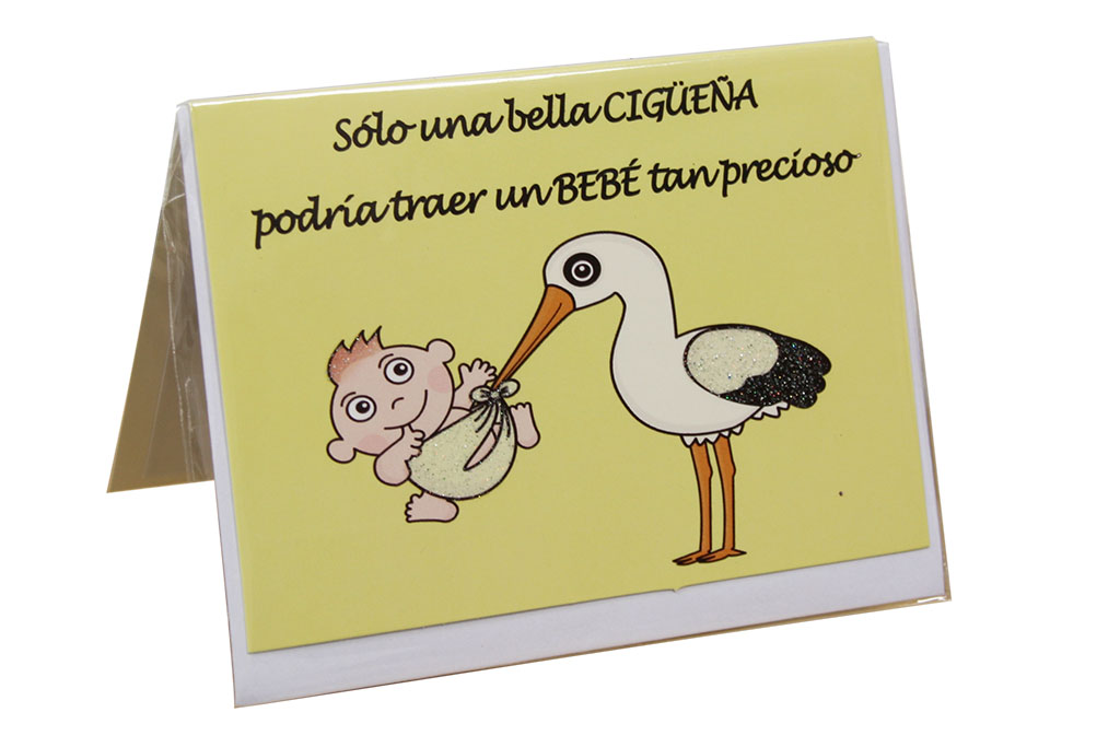 Tarjeta nacimiento - cigueña