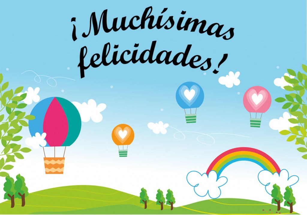 Tarjeta felicidades - arcoiris