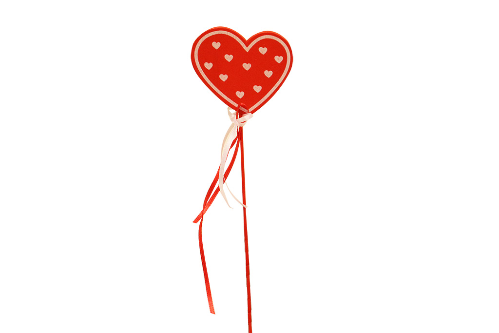 Pin corazon rojo y blanco - 50 unidades