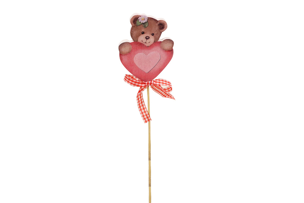 Pin osito con corazón y lazo - 50 unidades