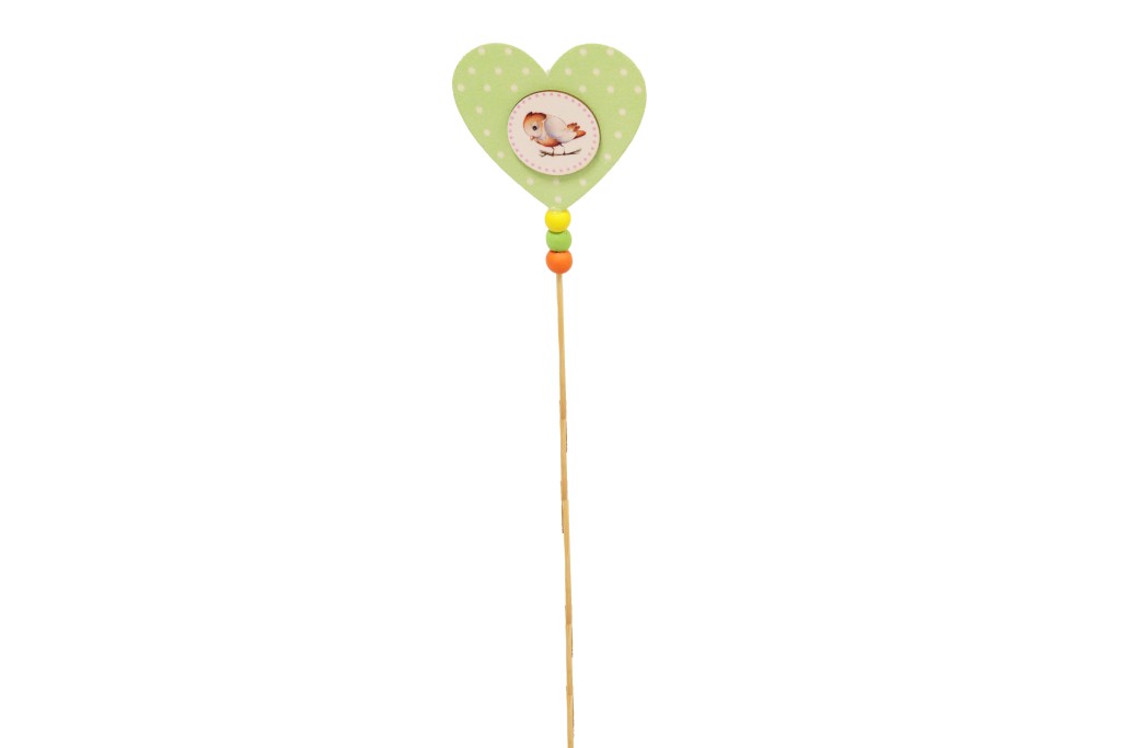 Pin corazon verde con pajarito - 50 unidades