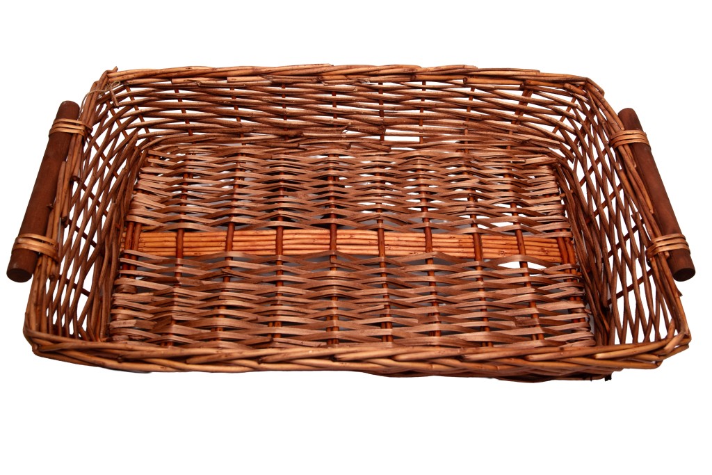 Bandeja mimbre marrón