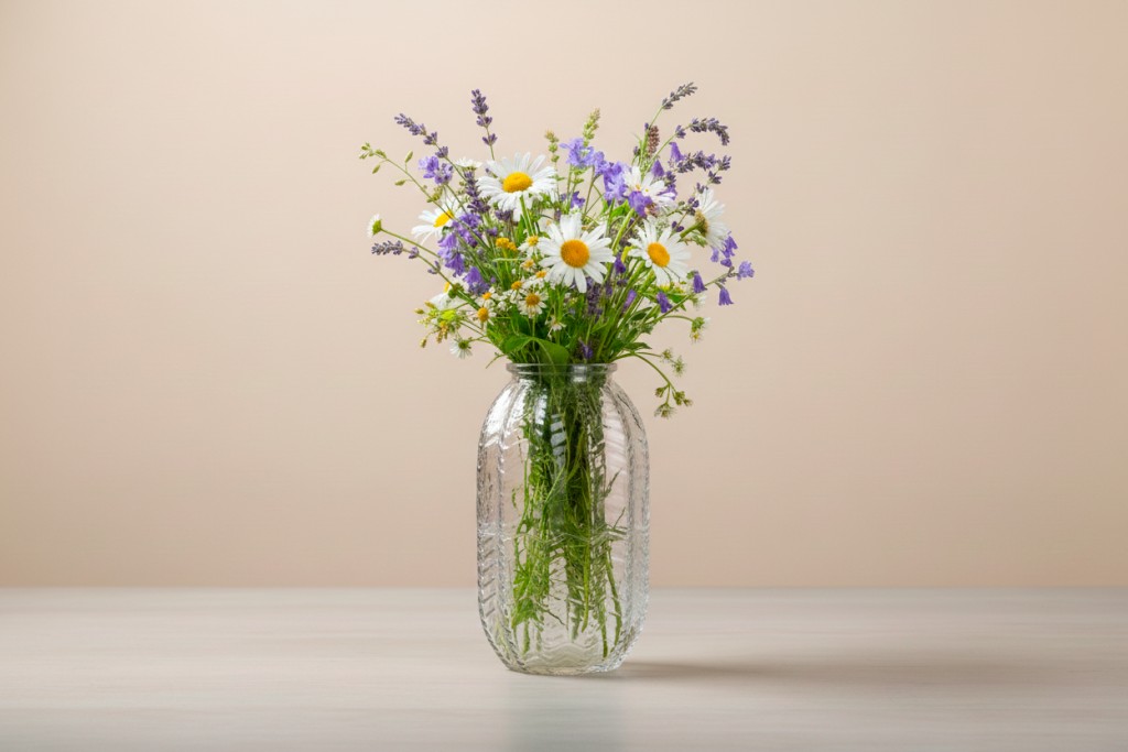 Jarrón redondo transparente