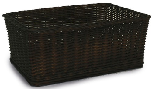 Walnut base wicker basket