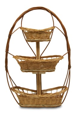 Cesta 3 pisos mini mimbre claro