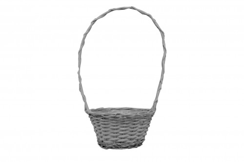 Gray wooden chip basket with plastic inside