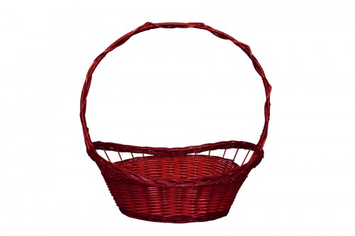 Panier en osier entier tresse rouge