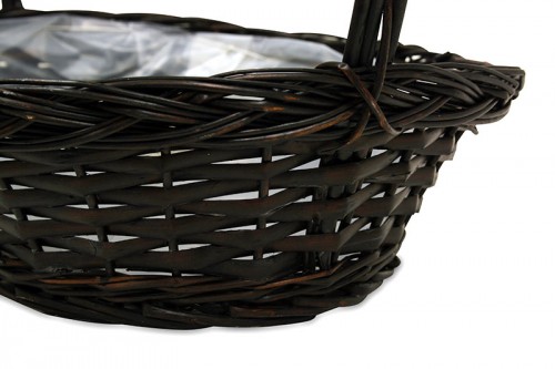 Walnut flat wicker basket